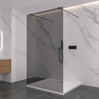 CERANO Sprchová zástena Walk-in Onyx Duo L/P čierna mat, grafitové sklo 100x200