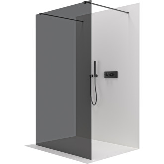 CERANO Sprchová zástena Walk-in Onyx Duo L/P čierna mat, grafitové sklo 100x200