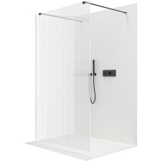 CERANO Sprchová zástena Walk-in Onyx Duo L/P čierna mat, ryhované sklo 90x200