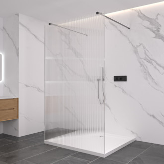 CERANO Sprchová zástena Walk-in Onyx Duo L/P čierna mat, ryhované sklo 90x200
