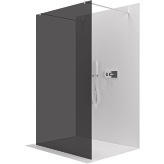 CERANO Sprchová zástena Walk-in Onyx Duo L/P chróm, grafitové sklo 110x200
