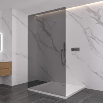 CERANO Sprchová zástena Walk-in Onyx Duo L/P chróm, grafitové sklo 110x200