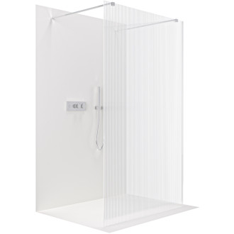 CERANO Sprchová zástena Walk-in Onyx Duo L/P chróm, ryhované sklo 90x200