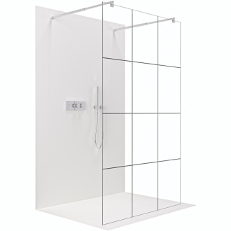 CERANO Sprchová zástena Walk-in Onyx Duo Ľ/P guľatá 8mm chróm/industriálne sklo 120x200
