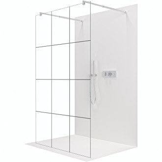 CERANO Sprchová zástena Walk-in Onyx Duo Ľ/P guľatá 8mm chróm/industriálne sklo 120x200