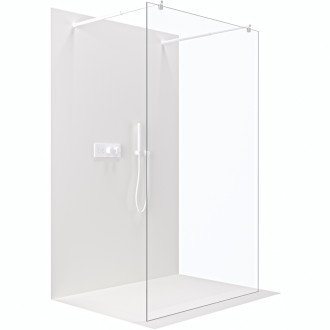 CERANO Sprchová zástena Walk-in Onyx Duo Ľ/P guľatá biela matná, transparent sklo 60x200