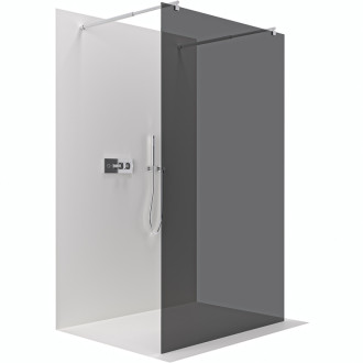 CERANO Sprchová zástena Walk-in Onyx Duo Ľ/P okrúhla chróm, grafitové sklo 160x200
