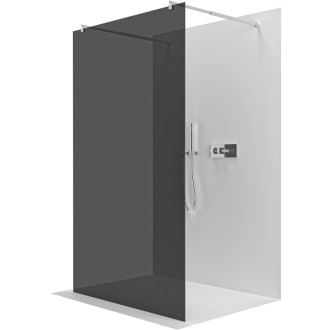CERANO Sprchová zástena Walk-in Onyx Duo Ľ/P okrúhla chróm, grafitové sklo 160x200