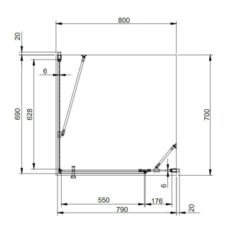Omnires MANHATTAN ADC80X-ACRTR Sprchové dvere 80, chróm