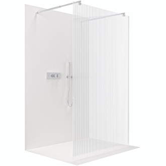 CERANO Sprchová zástena Walk-in Onyx Duo Ľ/P guľatá chróm, ryhované sklo 90x200