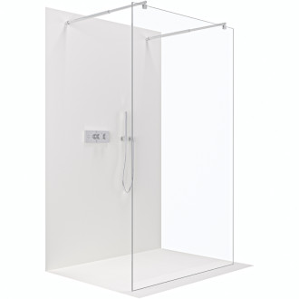 CERANO Sprchová zástena Walk-in Onyx Duo Ľ/P guľatá chróm, transparent sklo 110x200