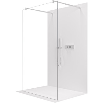 CERANO Sprchová zástena Walk-in Onyx Duo Ľ/P guľatá chróm, transparent sklo 110x200