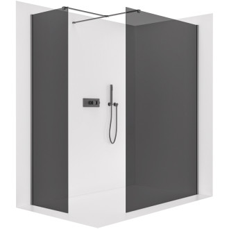 CERANO Sprchová zástena Walk-in Onyx TL/P čierna mat, grafitové sklo 110x50