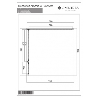 Omnires MANHATTAN ADC90X-ACRTR Sprchové dvere 90, chróm
