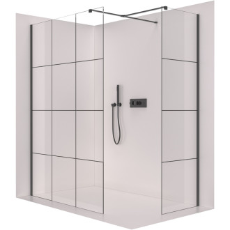 CERANO Sprchová zástena Walk-in Onyx TL/P čierna mat, industriálne sklo 160x100