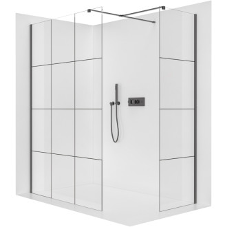 CERANO Sprchová zástena Walk-in Onyx TL/P čierna mat, industriálne sklo 160x100