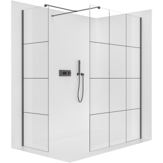 CERANO Sprchová zástena Walk-in Onyx TL/P čierna mat, industriálne sklo 160x100