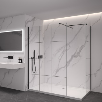 CERANO Sprchová zástena Walk-in Onyx TL/P čierna mat, industriálne sklo 160x100