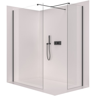 CERANO Sprchová zástena Walk-in Onyx TL/P čierna mat, transparent sklo 110x60