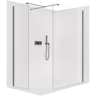 CERANO Sprchová zástena Walk-in Onyx TL/P čierna mat, transparent sklo 110x60