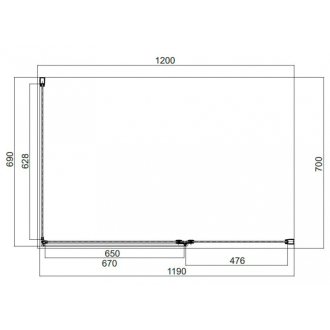 Omnires MANHATTAN ADC12X-ACRTR Sprchové dvere 120, chróm
