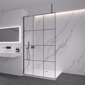 CERANO Sprchová zástena Walk-in Onyx Top Ľ/P 8mm čierna mat/industriálne sklo 160x200