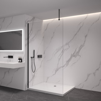 CERANO Sprchová zástena Walk-in Onyx Top Ľ/P čierna mat, transparent sklo 50x200
