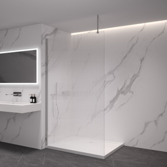 CERANO Sprchová zástena Walk-in Onyx Top Ľ/P chróm, ryhované sklo 130x200