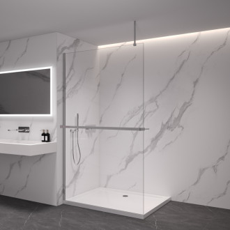 CERANO Sprchová zástena Walk-in Onyx Top Ľ/P držiak chróm, transparent sklo 130x200
