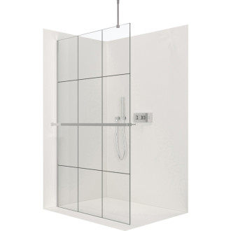 CERANO Sprchová zástena Walk-in Onyx Top Ľ/P + držiak 8mm chróm/industriálne sklo 90x200