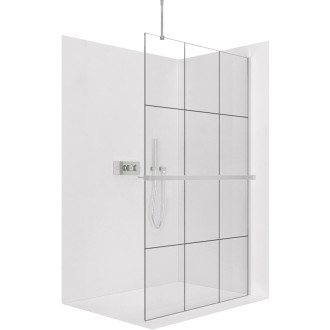 CERANO Sprchová zástena Walk-in Onyx Top Ľ/P + držiak 8mm chróm/industriálne sklo 90x200