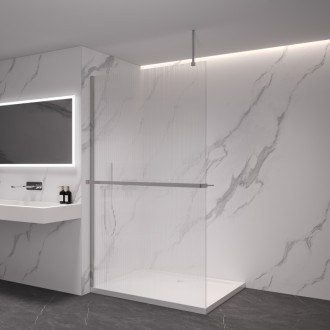 CERANO Sprchová zástena Walk-in Onyx Top Ľ/P + držiak chróm, ryhované sklo 100x200