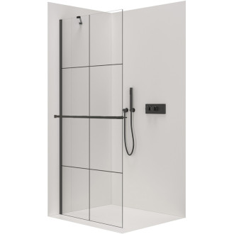CERANO Sprchová zástena Walk-in Onyx YL/P + držiak čierna mat/industriálne sklo 160x200