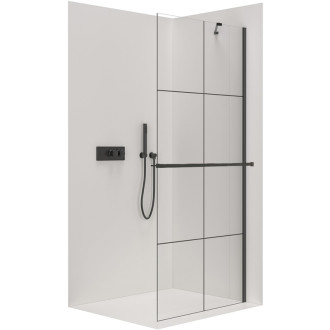 CERANO Sprchová zástena Walk-in Onyx YL/P + držiak čierna mat/industriálne sklo 160x200
