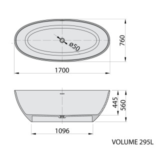 NOYA voľne stojaca vaňa rockstone 170x76cm, biela mat