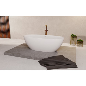 NOYA voľne stojaca vaňa rockstone 170x76cm, biela mat