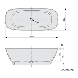 MEDINA voľne stojaca vaňa rockstone 165x70cm, biela mat
