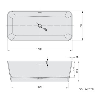 LEYLA voľne stojaca vaňa rockstone 170x78cm, biela mat