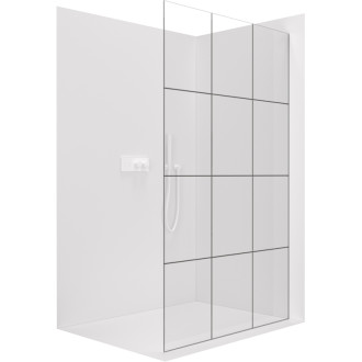 CERANO Sprchová zástěna Walk-in Crystal L/P 8mm bílá matná/industriální sklo 90x200