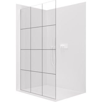 CERANO Sprchová zástěna Walk-in Crystal L/P 8mm bílá matná/industriální sklo 90x200