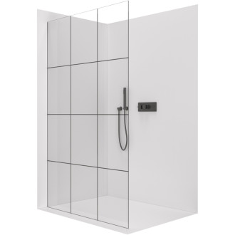 CERANO Sprchová zástena Walk-in Crystal Ľ/P 8mm čierna mat/industriálne sklo 90x200