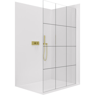 CERANO Sprchová zástena Walk-in Crystal Ľ/P 8mm zlatá kefa/industriálne sklo 140x200