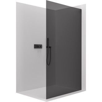 CERANO Sprchová zástěna Walk-in Crystal L/P černá mat, grafitové sklo 80x200