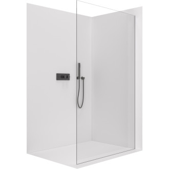 CERANO Sprchová zástěna Walk-in Crystal L/P černá mat, transparent sklo 160x200