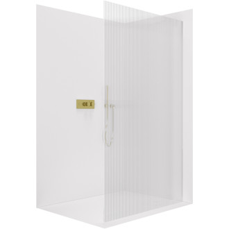 CERANO Sprchová zástěna Walk-in Crystal L/P zlatá kartáčovaná, rýhované sklo 160x200