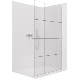CERANO Sprchová zástěna Walk-in Crystal L/P +držák 8mm chrom/industriální sklo 120x200