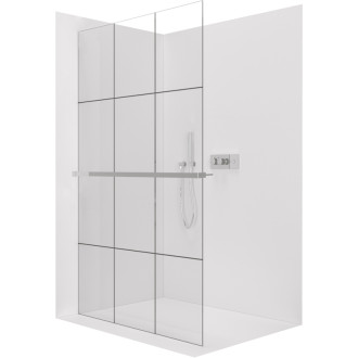 CERANO Sprchová zástěna Walk-in Crystal L/P +držák 8mm chrom/industriální sklo 120x200