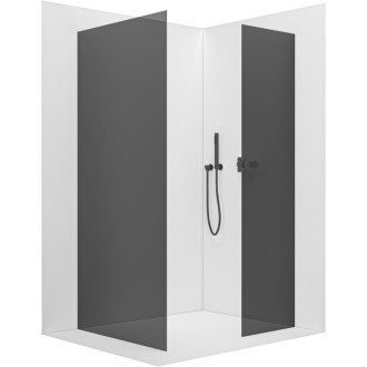 CERANO Sprchová zástěna Walk-in Onyx T L/P  černá mat, grafitové sklo 130x70
