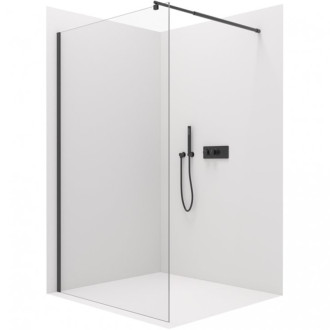 CERANO Sprchová zástěna Walk-in Onyx T L/P  černá mat, industriální sklo 150x100