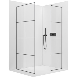 CERANO Sprchová zástěna Walk-in Onyx T L/P  černá mat, industriální sklo 150x100